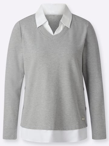 WITT WEIDEN 2-in-1-Shirt in grau-weiß