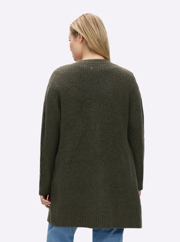 sheego Cardigan in khaki-ecru-meliert