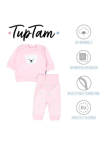 TupTam 2tlg.- Set Langarmshirt und Hose in rosa/weiß