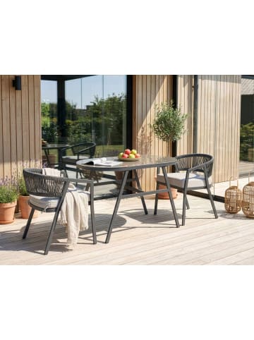 Beliani 3-tlg Bistro Set MUROS in Grau/Beige