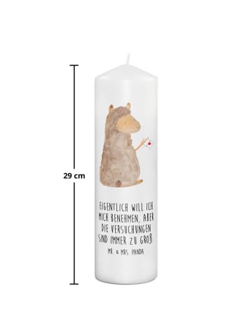 Mr. & Mrs. Panda Kerze Alpaka Fahne mit Spruch in Weiß