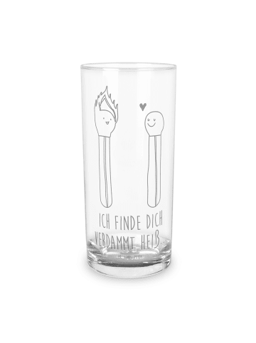 Mr. & Mrs. Panda Trinkglas Streichhölzer mit Spruch in Transparent