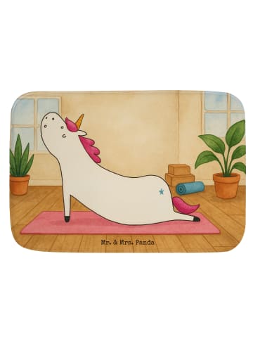 Mr. & Mrs. Panda Badeteppich Einhorn Yoga Design ohne Spruch in Weiß