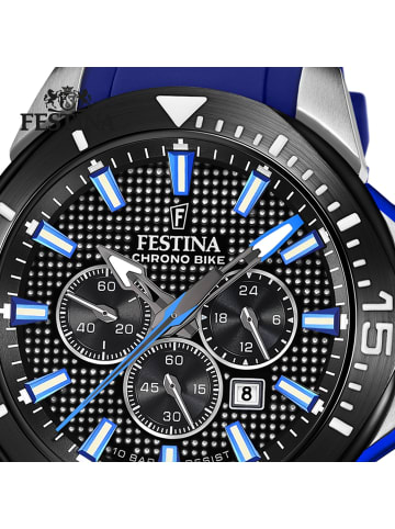 Festina Analog-Armbanduhr Festina Chrono Bike blau extra groß (ca. 47mm)