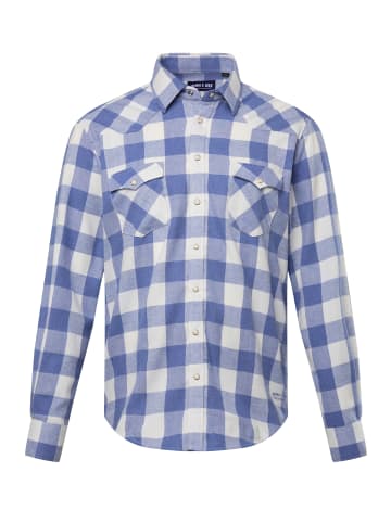 John F. Gee Hemd in mattes blau