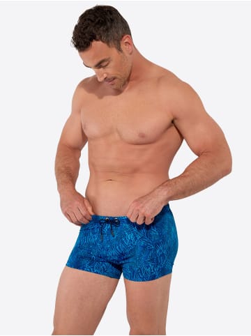 HOM Badeshorts Swim Shorts Panarea in blue print