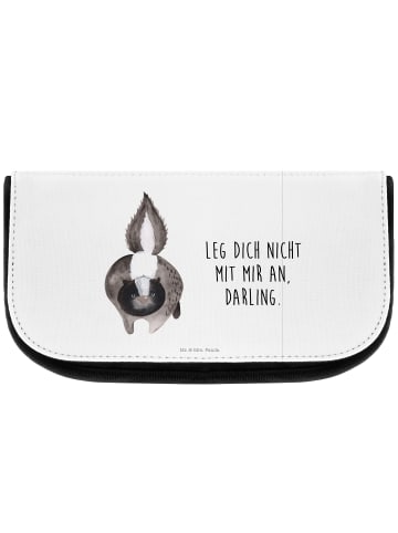 Mr. & Mrs. Panda Kosmetiktasche Stinktier Angriff mit Spruch in Weiß