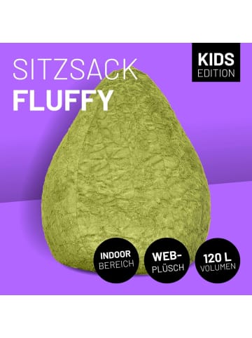 Lumaland Sitzsack Fluffy 120l grün  grün