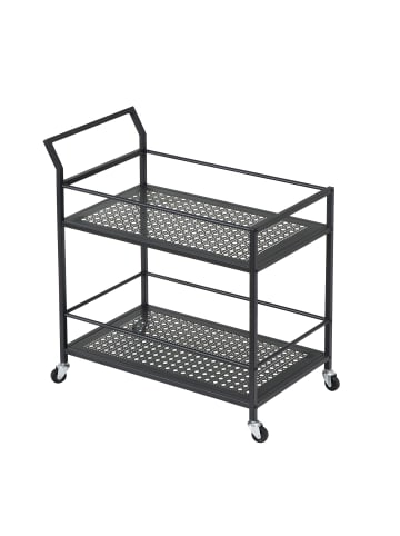 FineBuy Servierwagen in Schwarz / Metall / 79x45x83