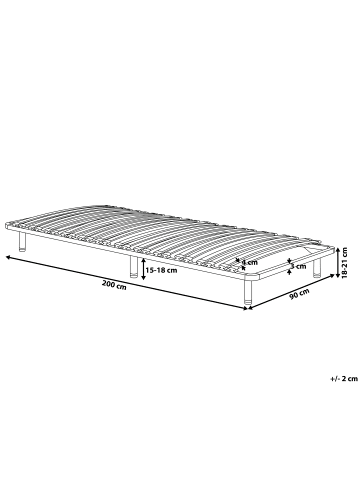 Beliani Freistehender Lattenrost COMBOURG in Schwarz - (W) 90 x (H) 18 x (L) 200 cm