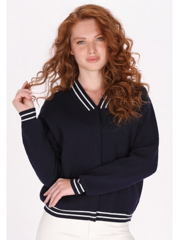 DreiMaster Damen Cardigan in Marine Weiss Streifen