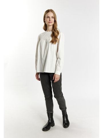 DreiMaster Damen Langarmbluse in Weiss