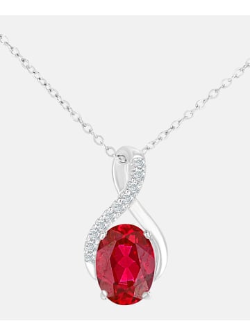 Diamant L'éternel Halskette mit Anhänger aus 375 Weißgold mit Diamant mit Rubin