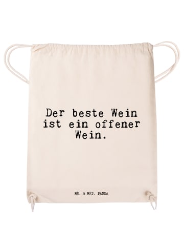 Mr. & Mrs. Panda gym rucksack Der beste Wein ist... mit Spruch in Creme