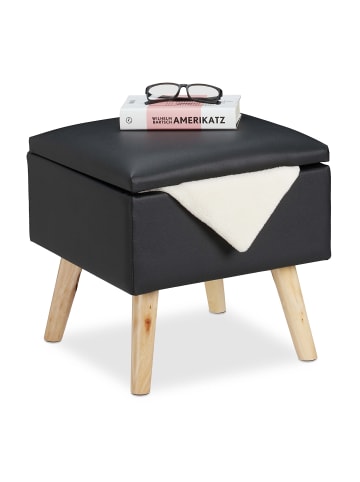 relaxdays Sitzhocker in Schwarz - (B)40x (H)40 x (T)40 cm