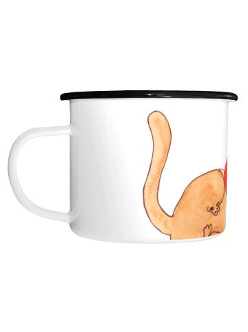 Mr. & Mrs. Panda Emaille Kaffeebecher Katze Wolle ohne Spruch in Weiß