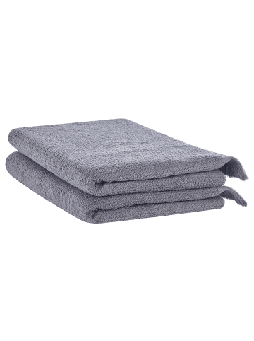 Beliani 2er-Set Handtuch ATIU in Grau