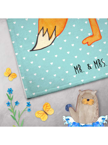 Mr. & Mrs. Panda Gästehandtücher Fuchs Lord ohne Spruch in Türkis Pastell