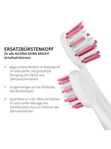 Ailoria SHINE BRIGHT Extra Clean Ersatzbürstenköpfe 12er Set in schwarz