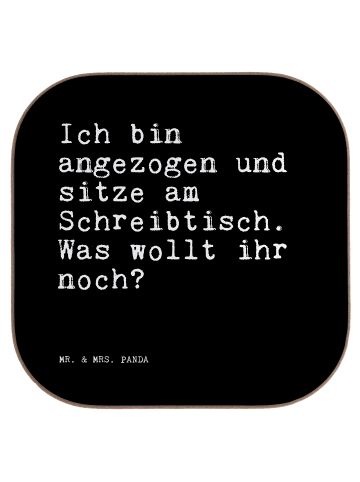 Mr. & Mrs. Panda Tassenuntersetzer Ich bin angezogen und... mit ... in Schwarz