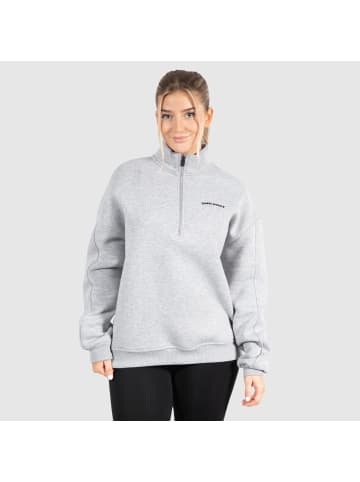 SMILODOX Half Zip Sweatshirt Teresita in Grau Melange