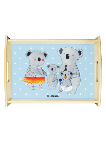 Mr. & Mrs. Panda Servierplatte Koala Familie ohne Spruch in Blau Pastell