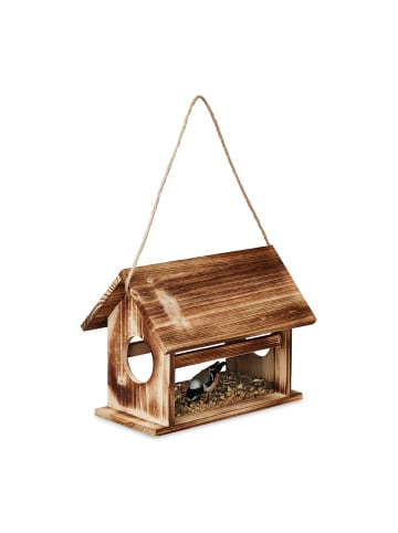 relaxdays Vogelfutterhaus in Braun - (B)30 x (H)24 x (T)21  cm