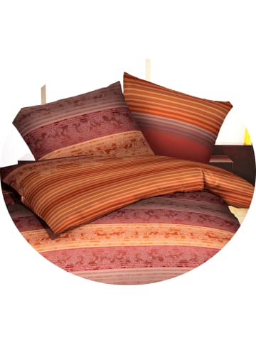 kaeppel 2 tlg. Kaeppel Biber Bettwäsche Palace 155x220cm in Terra