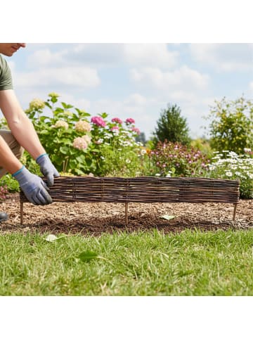 relaxdays 5 x Beeteinfassung in Braun - (B)100 x (H)10 cm