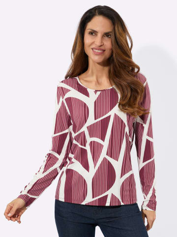 WITT WEIDEN Druck-Shirt in bordeaux-ecru-bedruckt