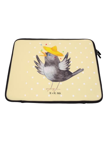 Mr. & Mrs. Panda Laptop Tasche Rabe Sombrero ohne Spruch in Gelb Pastell