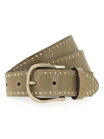 b.belt Nietengürtel Leder in khaki