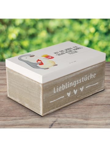 Mr. & Mrs. Panda Geschenkbox Pinguin Pommes mit Spruch in Weiß