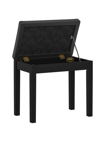 HOMCOM Klavierbank in Schwarz 55L x 34B x 50H cm