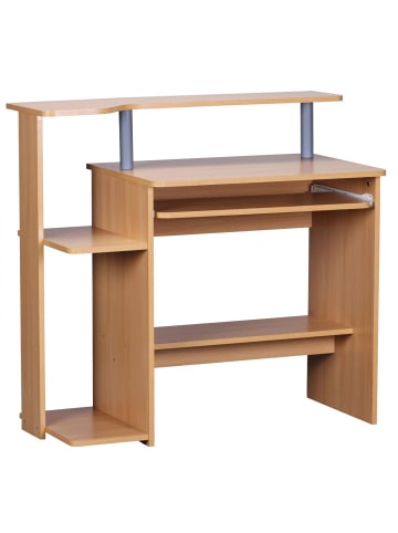 KADIMA DESIGN Computertisch ELBTRAUM | Tastaturauszug, Große Arbeitsfläche, Modern in Braun