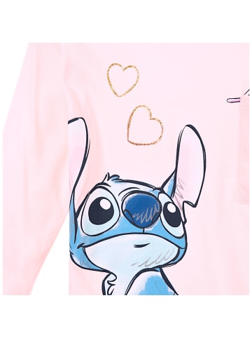Lilo & Stitch Langarmshirt Disney Stitch mit Glitzer in Rosa