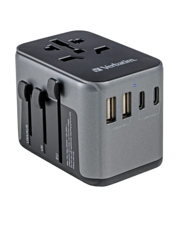 COFI 1453 Verbatim Universal-Reiseadapter – Weltweit nutzbarUSB-C in Schwarz
