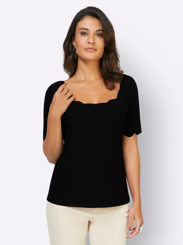creation L Kurzarmshirt in schwarz