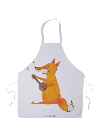 Mr. & Mrs. Panda Grillschürze Fuchs Gitarre ohne Spruch in Weiß