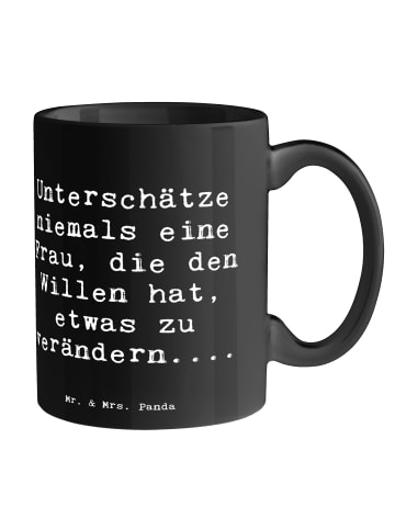 Mr. & Mrs. Panda Teebecher Spruch Hoffnung Veränderung mit Spruch in Schwarz