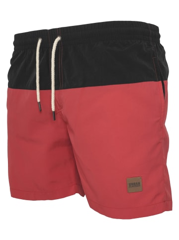 Urban Classics Urban Classics Herren Block Swim Shorts in blk/red
