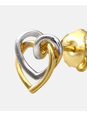 Vanlere Ohrstecker aus 375 Gelbgold mit Zirkonia Herz-Design