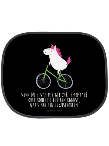 Mr. & Mrs. Panda Auto Sonnenschutz Einhorn Radfahrer mit Spruch in Schwarz