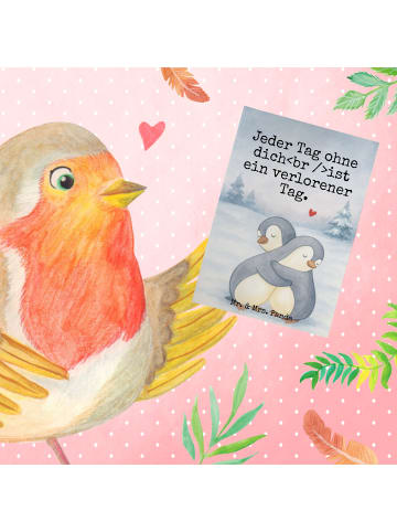 Mr. & Mrs. Panda Beileidskarte Pinguine Kuscheln Design mit Spruch in Weiß