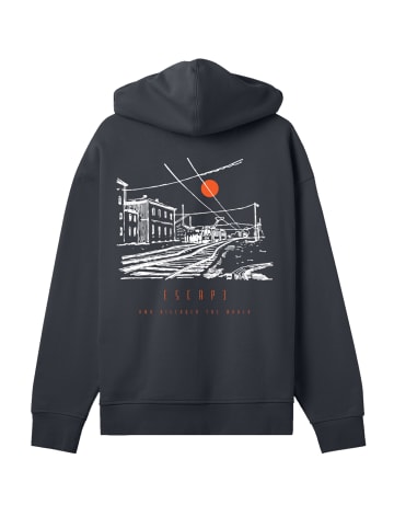 F4NT4STIC Hoodie Escape Discover the World Town Train Station in off black