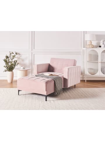 Beliani Chaiselongue ABERDEEN in Rosa/Schwarz - (W) 107 x (H) 83 x (L) 189 cm