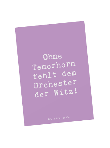 Mr. & Mrs. Panda Postkarte Spruch Tenorhorn Witz mit Spruch in Lavendeltraum