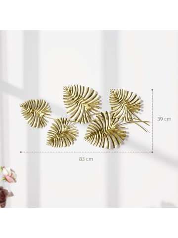 HOMCOM Wanddeko in Gold 83L x 2,5B x 39H cm