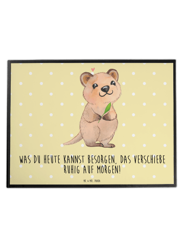 Mr. & Mrs. Panda Malunterlage Quokka Happy mit Spruch in Gelb Pastell