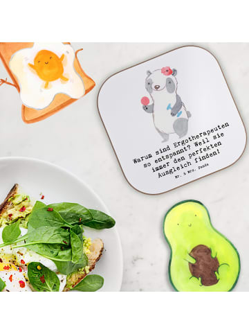 Mr. & Mrs. Panda Untersetzer für Gläser Ergotherapeutin BalanZeichen ... in Weiß